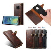 For Huawei Mate 20 Pro Denior Oil Wax Cowhide Magnetic Button Horizontal Flip Leather Case with Card Slots & Wallet(Dark Blue) Eurekaonline