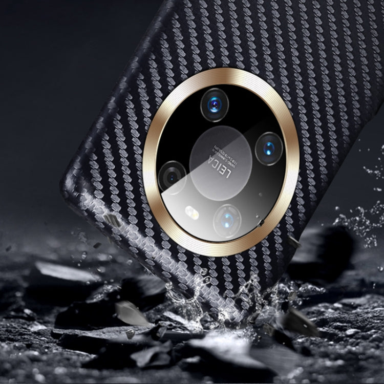 For Huawei Mate 40 Carbon Fiber Leather Texture Kevlar Anti-fall Phone Protective Case(Black) Eurekaonline