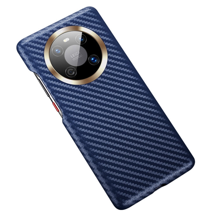 For Huawei Mate 40 Carbon Fiber Leather Texture Kevlar Anti-fall Phone Protective Case(Blue) Eurekaonline