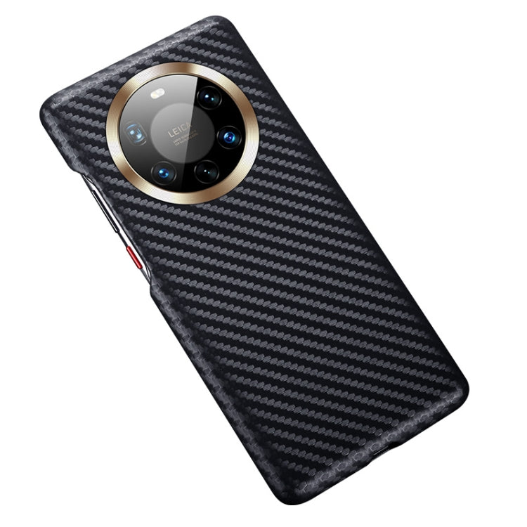 For Huawei Mate 40 Pro+ Carbon Fiber Leather Texture Kevlar Anti-fall Phone Protective Case(Black) Eurekaonline