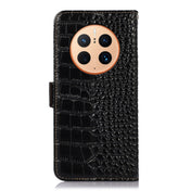 For Huawei Mate 50 Pro Crocodile Top Layer Cowhide Leather Phone Case(Black) Eurekaonline