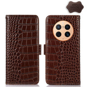 For Huawei Mate 50 Pro Crocodile Top Layer Cowhide Leather Phone Case(Brown) Eurekaonline