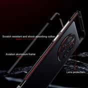 For Huawei Mate 50 Pro LK Aurora Metal Phone Frame with Lens Cover(Black Blue) Eurekaonline