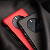 For Huawei Mate 50 Pro QIALINO Genuine Leather Side Window View Smart Phone Case(Brown) Eurekaonline