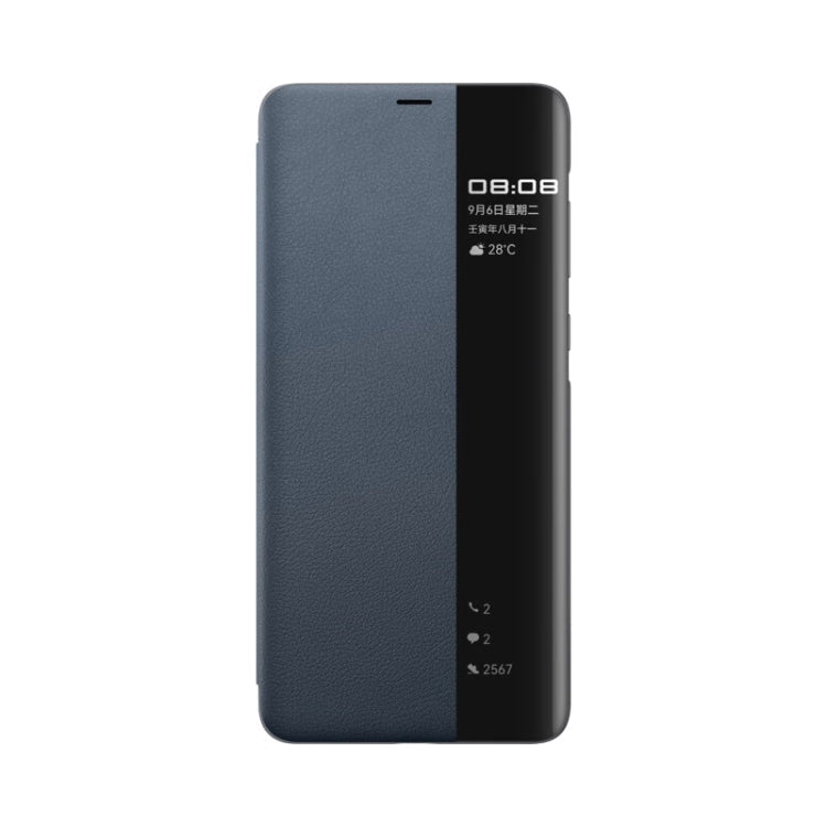 For Huawei Mate 50 RS Porsche Design Original Huawei Leather Smart Window Phone Case(Dark Blue) Eurekaonline