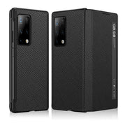 For Huawei Mate X2 Cross Texture Horizontal Flip Leather Phone Case with Smart Touch Call Display ID(Black) Eurekaonline