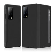 For Huawei Mate X2 Leather Texture Horizontal Flip Phone Case with Smart Touch Call Display ID(Black) Eurekaonline