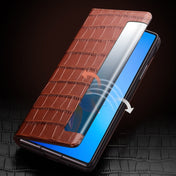 For Huawei Mate X2 QIALINO Crocodile Pattern Side Window View Genuine Leather Phone Case(Black) Eurekaonline