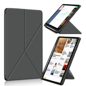 For Huawei MatePad 11 2021 Cloth Texture Multi-folding Horizontal Flip PU Leather Shockproof Case with Holder & Sleep / Wake-up Function(Grey) Eurekaonline