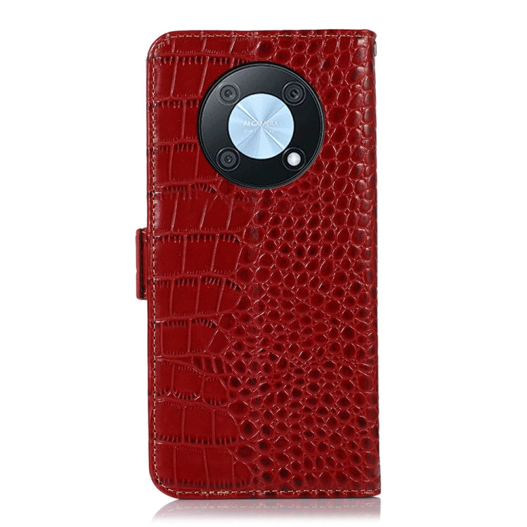 For Huawei Nova Y90/Enjoy 50 Pro Crocodile Top Layer Cowhide Leather Phone Case(Red) Eurekaonline