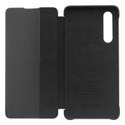 For Huawei P30 QIALINO Genuine Leather Side Window View Smart Phone Case(Black) Eurekaonline