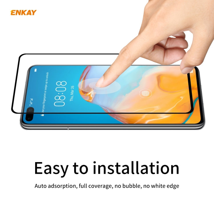 For Huawei P40 10 PCS ENKAY Hat-Prince Full Glue 0.26mm 9H 2.5D Tempered Glass Full Coverage Film Eurekaonline