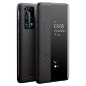 For Huawei P40 Pro QIALINO Puda Texture Side Window View Leather Phone Case(Black) Eurekaonline
