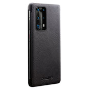 For Huawei P40 Pro QIALINO Puda Texture Side Window View Leather Phone Case(Black) Eurekaonline