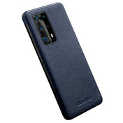 For Huawei P40 Pro QIALINO Puda Texture Side Window View Leather Phone Case(Blue) Eurekaonline