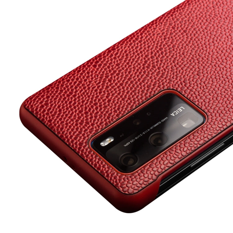 For Huawei P40 Pro QIALINO XiangNai Texture Side Window View Leather Phone Case(Red) Eurekaonline