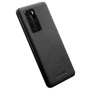 For Huawei P40 QIALINO Puda Texture Side Window View Leather Phone Case(Black) Eurekaonline