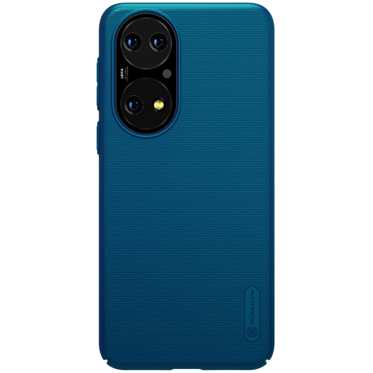 For Huawei P50 NILLKIN Frosted Concave-convex Texture PC Protective Case(Peacock Blue) Eurekaonline