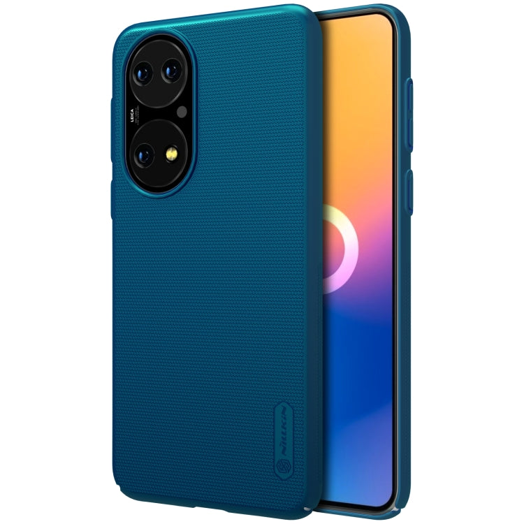 For Huawei P50 NILLKIN Frosted Concave-convex Texture PC Protective Case(Peacock Blue) Eurekaonline