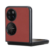 For Huawei P50 Pocket Cross Texture Phone Case(Brown) Eurekaonline
