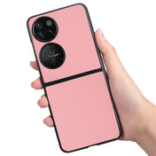 For Huawei P50 Pocket Cross Texture Phone Case(Pink) Eurekaonline