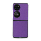 For Huawei P50 Pocket Cross Texture Phone Case(Purple) Eurekaonline