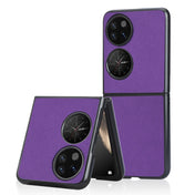 For Huawei P50 Pocket Cross Texture Phone Case(Purple) Eurekaonline