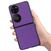 For Huawei P50 Pocket Cross Texture Phone Case(Purple) Eurekaonline