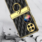 For Huawei P50 Pocket GKK Magnetic Shaft Electroplating Rhombic Plain Leather Phone Case(Purple) Eurekaonline