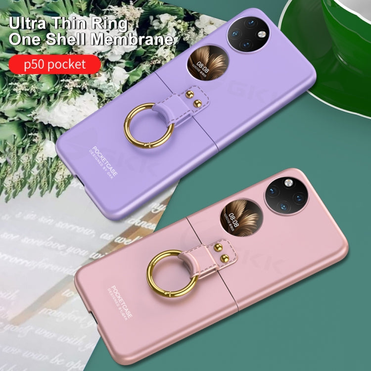 For Huawei P50 Pocket GKK Ultra-thin Full Coverage Phone Case with Ring(Black) Eurekaonline