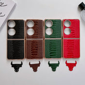 For Huawei P50 Pocket Genuine Leather Weilai Series Nano Plating Phone Case(Black) Eurekaonline