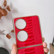 For Huawei P50 Pocket Genuine Leather Weilai Series Nano Plating Phone Case(Coffee) Eurekaonline