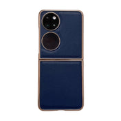 For Huawei P50 Pocket Genuine Leather Xiaoya Series Nano Plating Phone Case(Blue) Eurekaonline