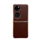 For Huawei P50 Pocket Genuine Leather Xiaoya Series Nano Plating Phone Case(Coffee) Eurekaonline
