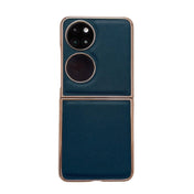 For Huawei P50 Pocket Genuine Leather Xiaoya Series Nano Plating Phone Case(Dark Green) Eurekaonline