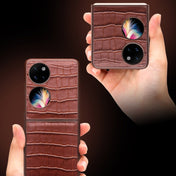 For Huawei P50 Pocket QIALINO Crocodile Pattern Genuine Leather Phone Case(Black) Eurekaonline