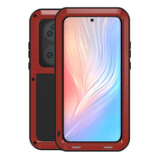 For Huawei P50 Pro LOVE MEI Metal Shockproof Waterproof Dustproof Protective Phone Case without Glass(Red) Eurekaonline