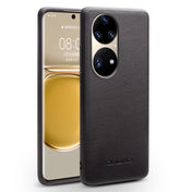For Huawei P50 Pro QIALINO Cowhide Texture Genuine Leather Phone Case(Black) Eurekaonline
