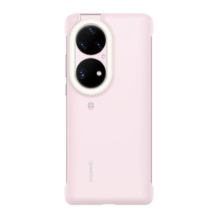 For Huawei P50 Pro Ring Flash Protective Case Selfie Beauty Ring Fill Light Case(Pink) Eurekaonline