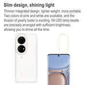 For Huawei P50 Pro Ring Flash Protective Case Selfie Beauty Ring Fill Light Case(Pink) Eurekaonline