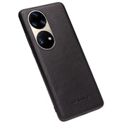 For Huawei P50 QIALINO Cowhide Texture Genuine Leather Phone Case(Black) Eurekaonline