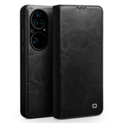 For Huawei P50 QIALINO Genuine Leather Phone Case(Black) Eurekaonline