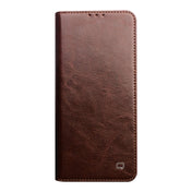 For Huawei P50 QIALINO Genuine Leather Phone Case(Brown) Eurekaonline