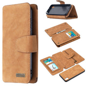 For Huawei Y5 (2019) Detachable Frosted Magnetic Horizontal Flip Leather Case with Card Slots & Holder & Zipper Wallet & Photo Frame(Brown) Eurekaonline