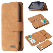 For Huawei Y7p / P40 Lite E Detachable Frosted Magnetic Horizontal Flip Leather Case with Card Slots & Holder & Zipper Wallet & Photo Frame(Brown) Eurekaonline