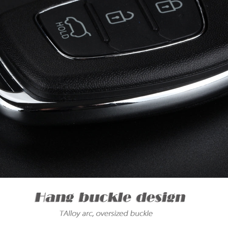 For Hyundai 3-button Folding Car Key Shell with Silver Metal Edge Eurekaonline