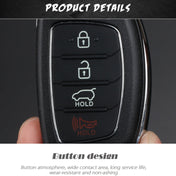 For Hyundai 3-button Folding Car Key Shell with Silver Metal Edge Eurekaonline