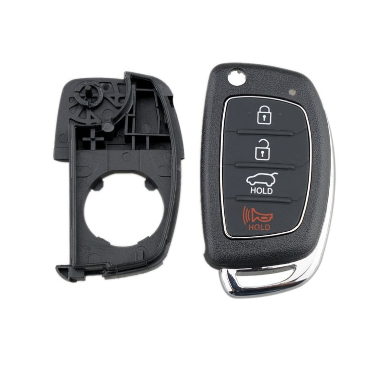 For Hyundai 4-button Folding Car Key Shell with Metal Edge Solaris ix35 ix4 Santa Eurekaonline