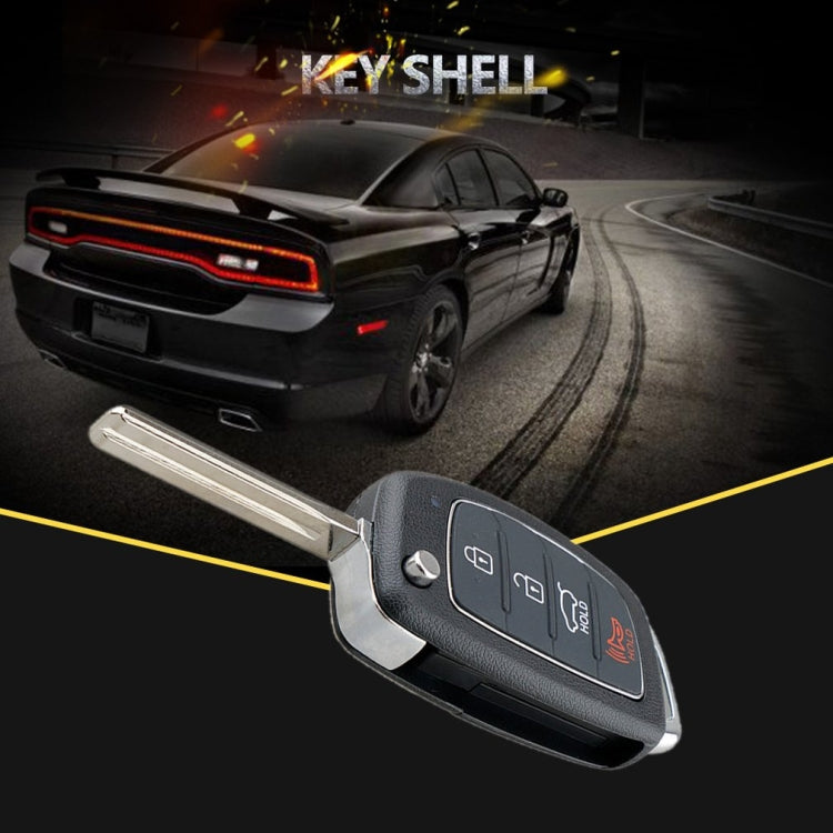 For Hyundai 4-button Folding Car Key Shell with Metal Edge Solaris ix35 ix4 Santa Eurekaonline