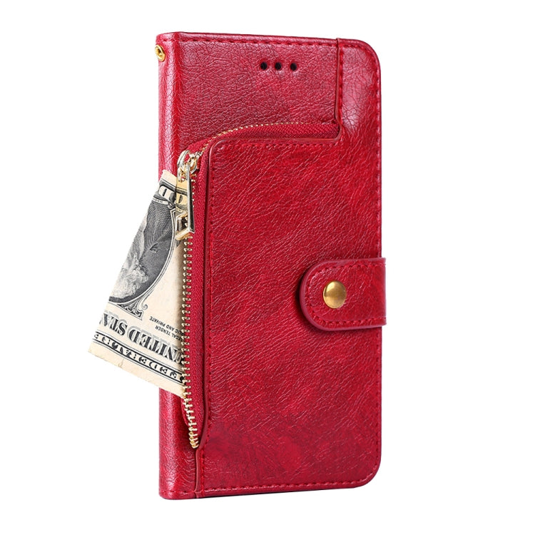 Smart 5 Zipper Bag Leather Phone Case(Red) Eurekaonline